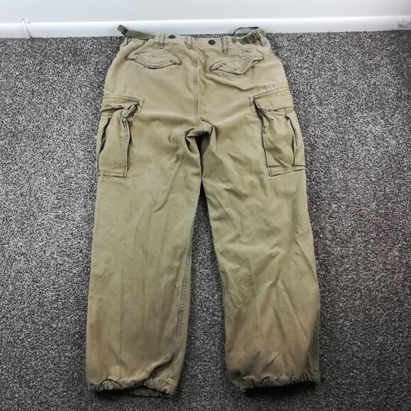 Vintage Abercrombie Fitch Pants Mens 34x30 Green Cargo Fatigues A1 Military - Picture 7 of 12